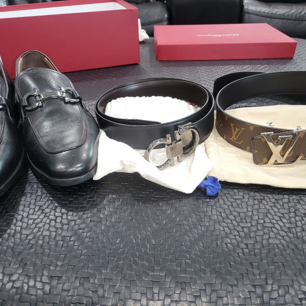 Selling LV belt ferragamo belt and shoes